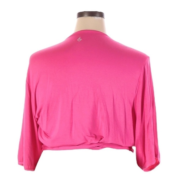 Torrid Active Pink Soft Jersey Crop Wrap Top Size 5X NWT Half Sleeve Workout - Picture 3 of 6